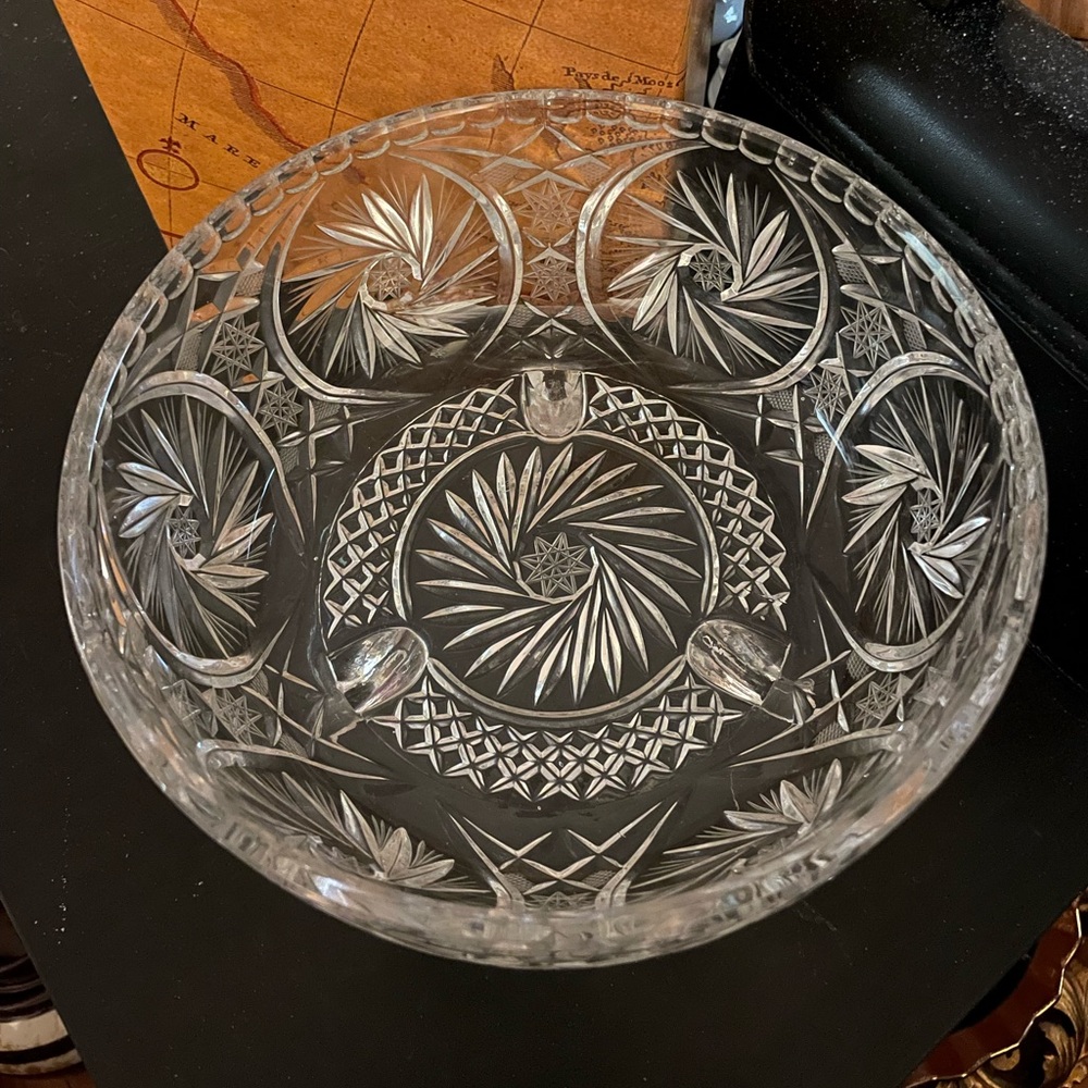 Beautiful American Brilliant Cut Crystal footed Bowl